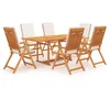 Image de Vidaxl Salon De Jardin 7 Pcs Avec Coussins Bois De Teck Massif