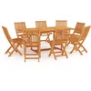 Image de Vidaxl Ensemble De Salle Ã Manger De Jardin 9 Pcs Bois De Teck Massif
