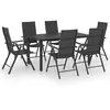 Image de Vidaxl Ensemble De Salle Ã Manger De Jardin 7 Pcs Noir