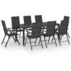 Image de Vidaxl Ensemble Ã DÃ®ner De Jardin 9 Pcs Noir
