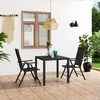 Image de Vidaxl Ensemble De Salle Ã Manger De Jardin 3 Pcs Noir