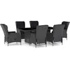 Image de vidaXL Mobilier Ã  dÃ®ner 7 pcs avec coussins RÃ©sine tressÃ©e Gris foncÃ©
