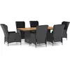 Image de vidaXL Mobilier Ã  dÃ®ner 7 pcs avec coussins RÃ©sine tressÃ©e Gris foncÃ©