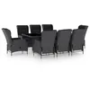 Image de vidaXL Mobilier Ã  dÃ®ner 9 pcs avec coussins RÃ©sine tressÃ©e Gris foncÃ©