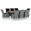 Image de vidaXL Mobilier Ã  dÃ®ner 9 pcs avec coussins RÃ©sine tressÃ©e Gris clair