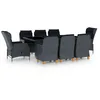 Image de vidaXL Mobilier Ã  dÃ®ner 9 pcs avec coussins RÃ©sine tressÃ©e Gris foncÃ©
