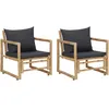 Image de Vidaxl Chaises De Jardin Avec Coussins 2 Pcs Bambou