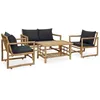 Image de Salon De Jardin 4 PiÃ¨ces Avec Coussins En Bambou Rustique