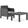 Image de Vidaxl Salon De Jardin 2 Pcs Avec Coussin Pp Rotin Anthracite