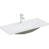 Image de vidaXL Lavabo encastrÃ© avec robinet 91x39x18 cm cÃ©ramique blanc