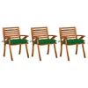 Image de Vidaxl Chaises Ã Manger De Jardin Avec Coussins Lot De 3 Acacia Massif