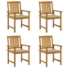 Image de Vidaxl Chaises De Jardin Avec Coussins 4 Pcs Bois D'acacia Massif