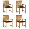 Image de Vidaxl Chaises De Jardin Avec Coussins Lot De 4 Bois D'acacia Massif