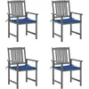 Image de Vidaxl Chaises De Jardin Avec Coussins 4 Pcs Gris Bois D'acacia Massif