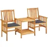 Image de Vidaxl Chaises De Jardin Avec Table Ã ThÃ© Et Coussins Acacia Solide