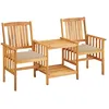 Image de Vidaxl Chaises De Jardin Avec Table Ã ThÃ© Et Coussins Acacia Solide