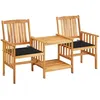 Image de Vidaxl Chaises De Jardin Avec Table Ã ThÃ© Et Coussins Acacia Solide