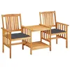 Image de Vidaxl Chaises De Jardin Avec Table Ã ThÃ© Et Coussins Acacia Solide