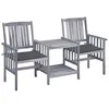 Image de Vidaxl Chaises De Jardin Avec Table Ã ThÃ© Et Coussins Acacia Solide