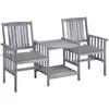 Image de Vidaxl Chaises De Jardin Avec Table Ã ThÃ© Et Coussins Acacia Solide