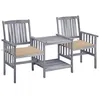 Image de Vidaxl Chaises De Jardin Avec Table Ã ThÃ© Et Coussins Acacia Solide