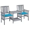 Image de Vidaxl Chaises De Jardin Avec Table Ã ThÃ© Et Coussins Acacia Solide