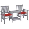 Image de Vidaxl Chaises De Jardin Avec Table Ã ThÃ© Et Coussins Acacia Solide