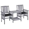 Image de Vidaxl Chaises De Jardin Avec Table Ã ThÃ© Et Coussins Acacia Solide