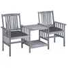 Image de Vidaxl Chaises De Jardin Avec Table Ã ThÃ© Et Coussins Acacia Solide
