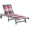 Image de Vidaxl Chaise Longue De Jardin Avec Coussin Gris Bois D'acacia Solide