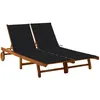 Image de Vidaxl Chaise Longue De Jardin 2 Places Avec Coussins Acacia Solide
