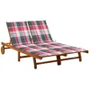 Image de Vidaxl Chaise Longue De Jardin 2 Places Avec Coussins Acacia Solide