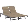 Image de Vidaxl Chaise Longue De Jardin 2 Places Avec Coussin Gris Acacia