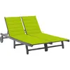 Image de Vidaxl Chaise Longue De Jardin 2 Places Avec Coussin Gris Acacia