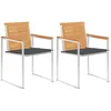 Image de Vidaxl Chaises De Jardin Avec Coussins 2 Pcs Teck Solide Et Acier