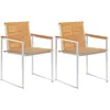 Image de Vidaxl Chaises De Jardin Avec Coussins 2 Pcs Teck Solide Et Acier