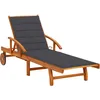 Image de Vidaxl Chaise Longue De Jardin Avec Coussin Bois D'acacia Solide