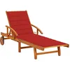 Image de Vidaxl Chaise Longue De Jardin Avec Coussin Bois D'acacia Solide