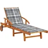 Image de Vidaxl Chaise Longue De Jardin Avec Coussin Bois D'acacia Solide