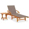 Image de Vidaxl Chaise Longue De Jardin Avec Table Et Coussin Bois D'acacia
