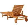 Image de Transats VidaXL  Chaise longue  Bois d'acacia avec table et coussin rouge P31599795