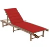 Image de Vidaxl Chaise Longue De Jardin Avec Coussin Bambou