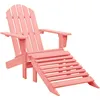 Image de Vidaxl Chaise De Jardin Adirondack Avec Pouf Bois De Sapin Solide Rose