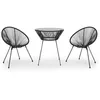 Image de Vidaxl Ensemble Ã DÃ®ner D'extÃ©rieur 3 Pcs Rotin Pvc Noir