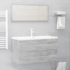 Image de vidaXL Ensemble de meubles de salle de bain 2 pcs Gris bÃ©ton AgglomÃ©rÃ©