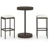 Image de Vidaxl Ensemble De Bar De Jardin 3pcs Coussins RÃ©sine TressÃ©e Marron