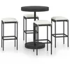 Image de vidaXL Ensemble de bar de jardin 5 pcs et coussins RÃ©sine tressÃ©e Noir