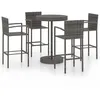 Image de vidaXL Ensemble de bar de jardin 5 pcs RÃ©sine tressÃ©e Gris