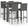 Image de vidaXL Ensemble de bar de jardin 5 pcs et coussins RÃ©sine tressÃ©e Gris