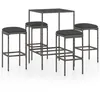 Image de vidaXL Ensemble de bar de jardin 5 pcs et coussins RÃ©sine tressÃ©e Gris